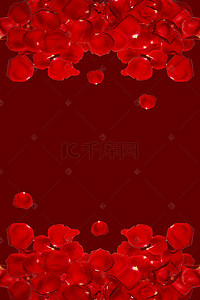 海报214背景图片_红色简约玫瑰花瓣浪漫情人节海报背景