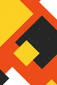 黄色黑色海报背景图片_简约几何图形色块拼接商务海报背景