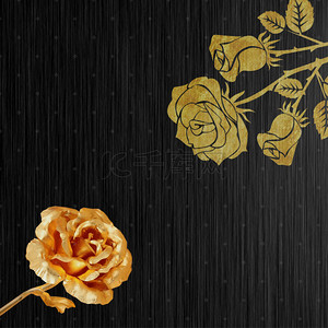 黑金玫瑰创意七夕约惠商场促销主图背景