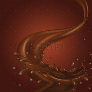 素材黑背景图片_巧克力酱PSD分层主图背景素材