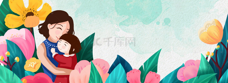 手绘卡通小插画背景图片_创意手绘卡通妇女节女王节合成背景