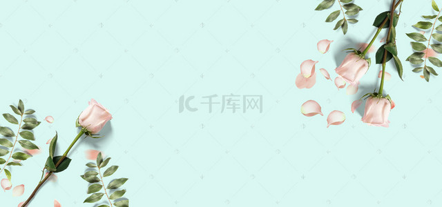 靓丽背景图片_文艺清新花卉感恩节banner