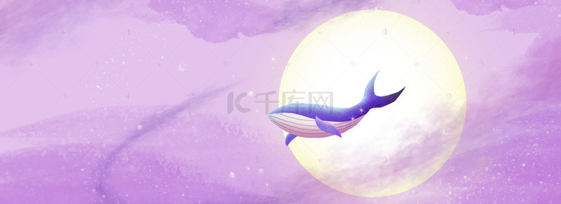 卡通插画矢量素材背景图片_海豚海洋创意插画