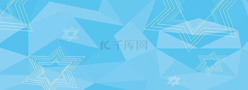 蓝色几何简约暑期促销夏季促销banner