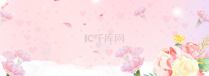 浪漫温馨情人节背景图片_浪漫朦胧情人节花卉banner