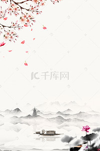 手绘梦幻花瓣背景图片_创意合成唯美古风背景