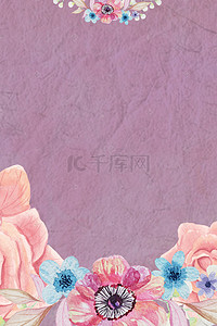 女王节紫色背景图片_妇女节紫色花朵psd分层banner