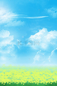 春天背景图片_春天的蓝天白云风景图