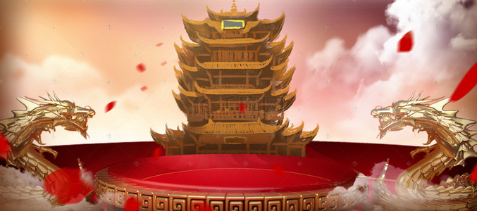 古风游戏背景图片_仙侠梦幻天空古风游戏Banner背景