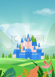 城堡城堡背景图片_卡通城堡高清背景