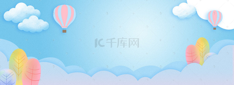 防banner背景图片_化妆品促销卡通小清新蓝色banner