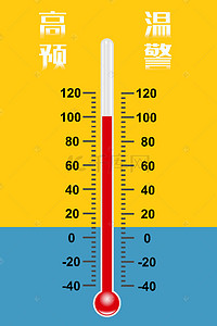 高温预防背景图片_夏季高温提示预警简约海报背景
