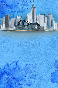 香港白色简约旅游宣传海报