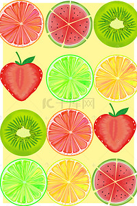 水果手绘简约背景图片_手绘水果夏日元素背景图