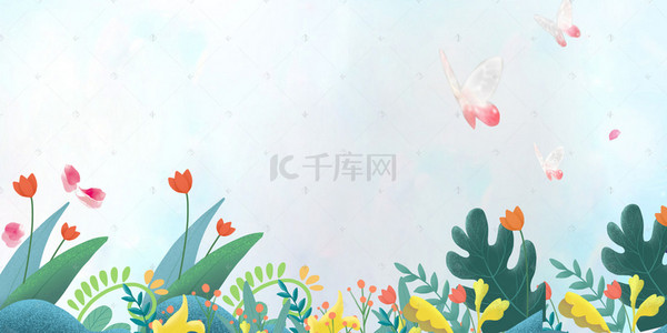 小清新花朵手绘背景图片_小清新促销宣传海报