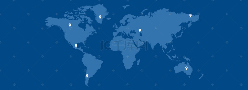 地图banner背景图片_商务金融世界地图定位背景海报