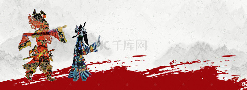 中国风传统文化皮影戏背景