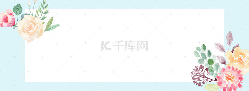 清凉夏日背景图片_天猫清凉夏日服装66促销花草banner