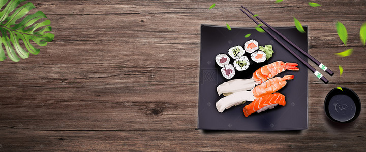 美食图片背景背景图片_日本寿司美食纹理背景