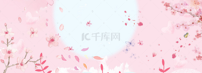 樱花背景图片_樱花浪漫粉色海报背景