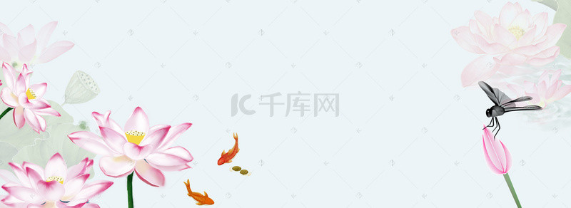 淘宝夏天夏季中国风水墨背景banner