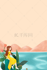 花瓣女神背景图片_女神节花瓣女神购物狂欢插画海报