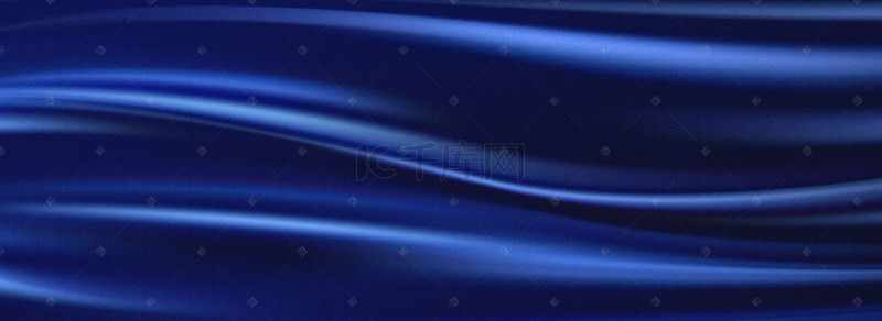 大气蓝色布料丝绸质感banner背景