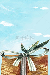 夏日清新卡通手绘菠萝礼盒背景