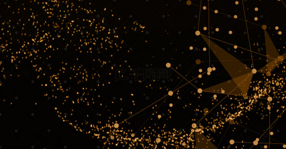 黑金粒子背景背景图片_商务科技几何线条黑金粒子背景