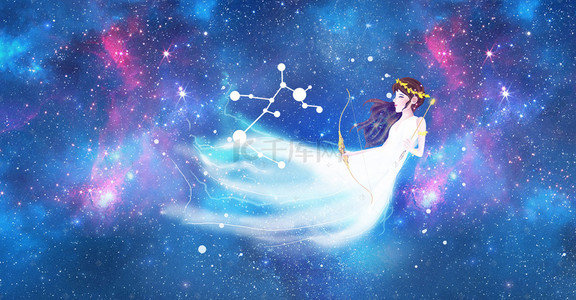 12个星座背景图片_唯美梦想光芒夜空星座