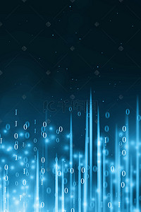 海报智能科技背景图片_蓝色粒子大数据科技背景
