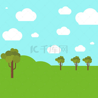 绿色背景背景图片_放射光绿色草地户外卡通主图背景
