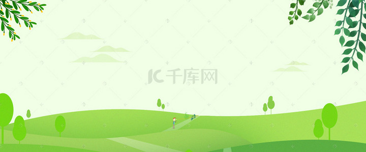 绿叶春季背景图片_清新绿色绿叶春季平面广告
