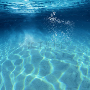 海底清新背景图片_海洋海底唯美深邃空灵清新质感射线主图