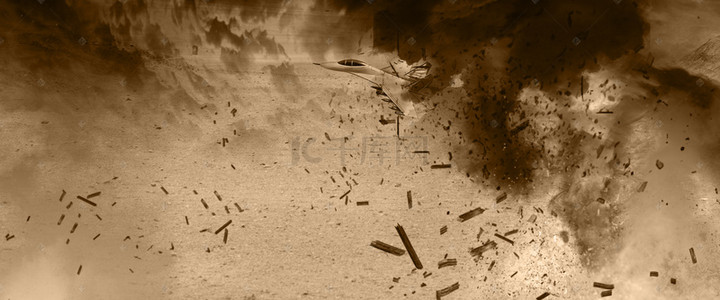汽水爆炸背景图片_简约大气沙漠之战爆炸背景海报