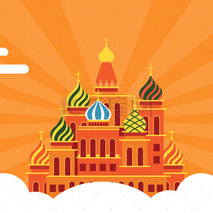 世界杯背景图片_橙色足球俄罗斯世界杯卡通扁平化天猫背景
