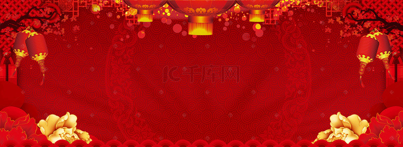 中国风展架背景背景图片_中国风金色花朵banner海报