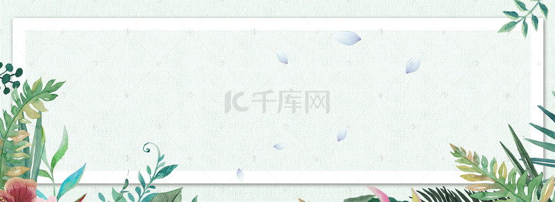 蓝色热气球背景图片_小清新花卉banner背景