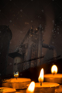 自然灾害设备爆炸蜡烛祈福背景