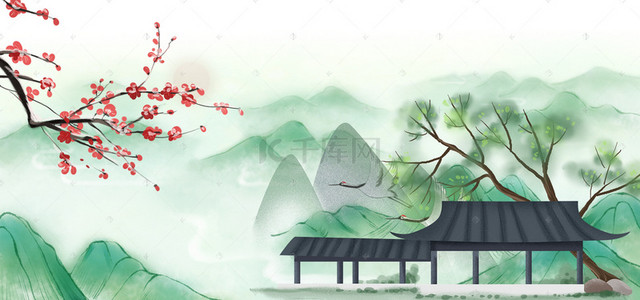 中国风唯美素材背景图片_中国风诗词大会唯美海报背景素材