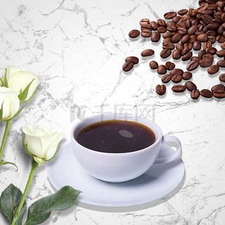 咖啡花卉背景素材