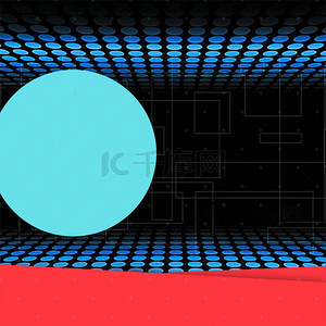 蓝色格子背景图片_蓝色格子科技促销主图