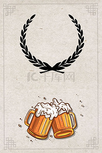 啤酒节狂欢背景图片_灰色矢量质感啤酒节海报背景