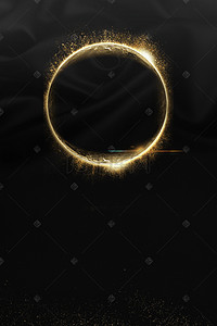 黑色背景上的金色圆圈H5素材背景