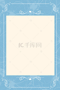 蓝色欧式海报背景图片_蓝色矢量欧式花纹婚礼水牌背景素材