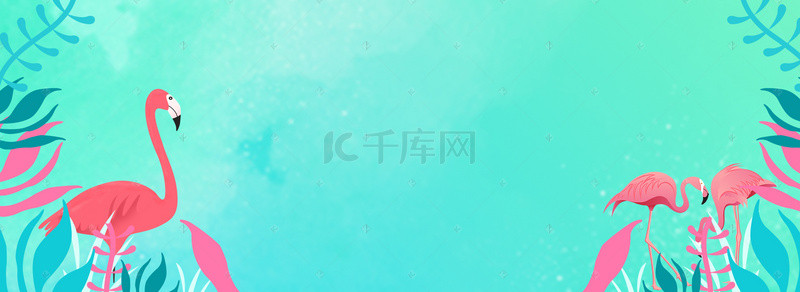 清凉夏日背景图片_小清新卡通清凉夏日淘宝促销banner