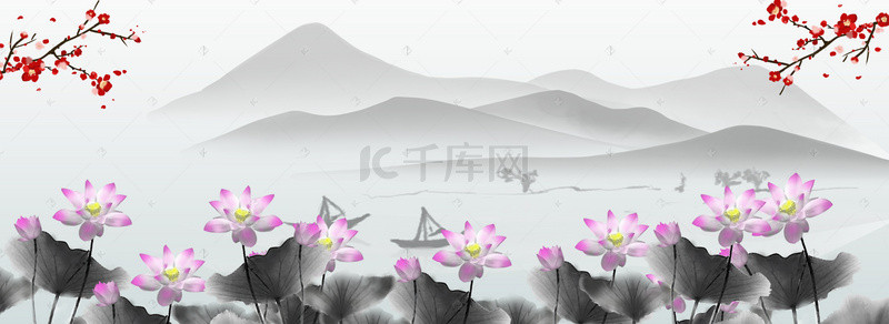 重阳水墨背景图片_文艺手绘复古秋冬banner