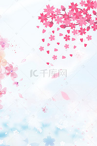粉色浪漫樱花背景图片_唯美浪漫樱花节背景模板