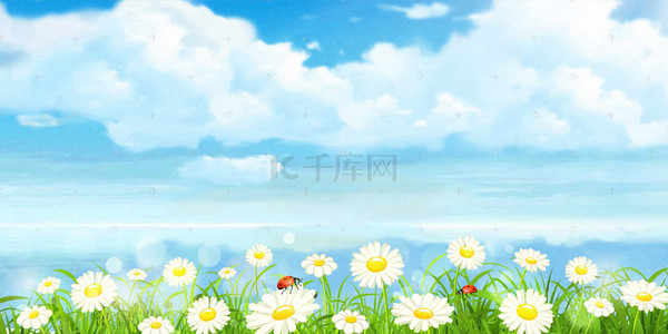 小清新花朵手绘背景图片_小清新花朵春季促销banner