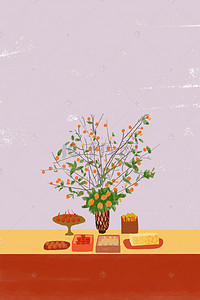 传统节气插画背景图片_春分传统美食插画海报